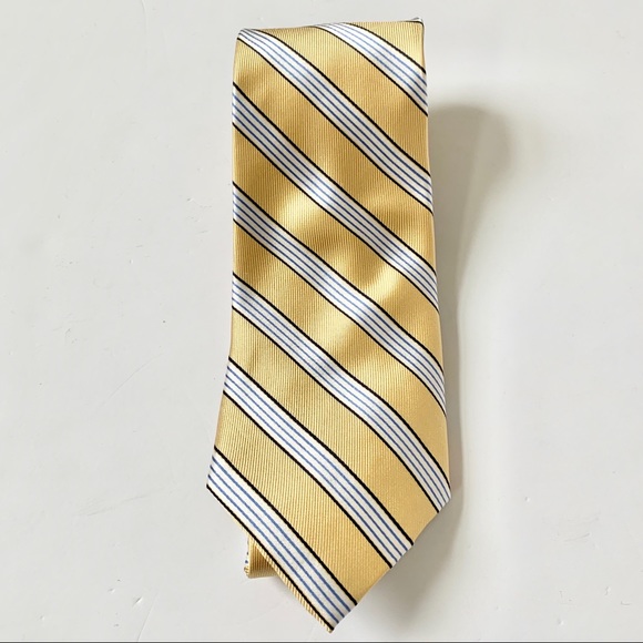 Men’s Yellow Blue Striped Nautical Tie - Picture 3 of 8